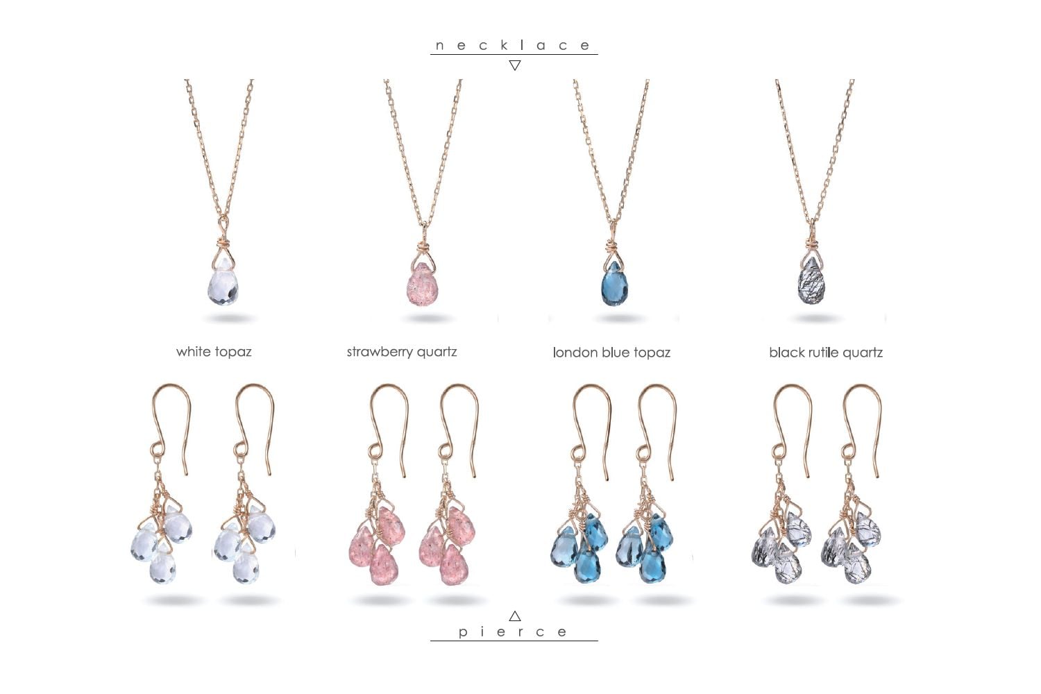 ‘FIRST TEAR’briolette necklace,pierce/『ファーストティア』ブリオレットストーン ‘FIRST TEAR’briolette necklace,pierce/『ファーストティア』ブリオレットストーン